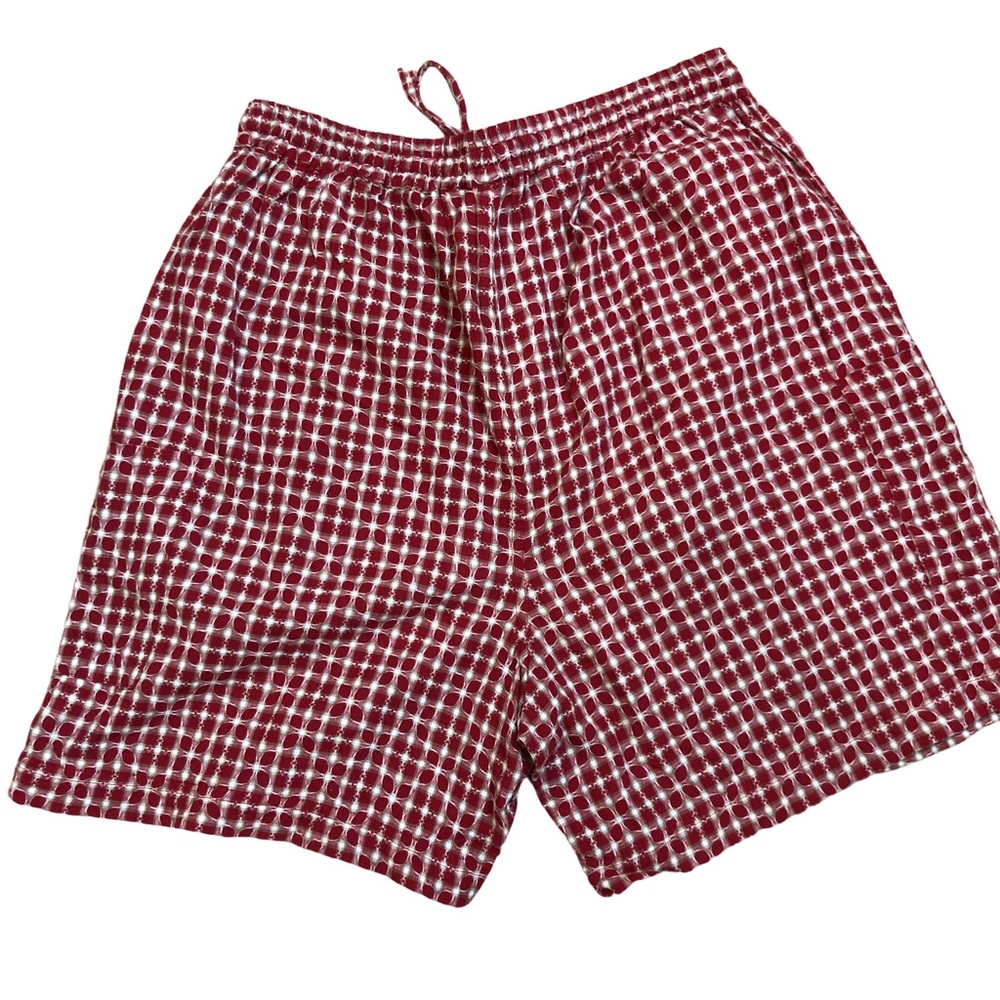 Vintage 90s Northern Reflections Pull On Gingham Flower Print Shorts M - Picture 2 of 10